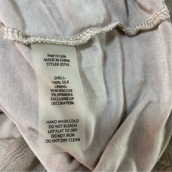 Soft Surroundings NWT sz L Silk Beaux Arts Tunic Taupe - Picture 11 of 13